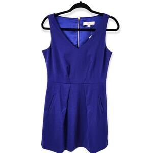 Ann Taylor LOFT Women's Blue Sleeveless V Neck Dress Size 6 NWT